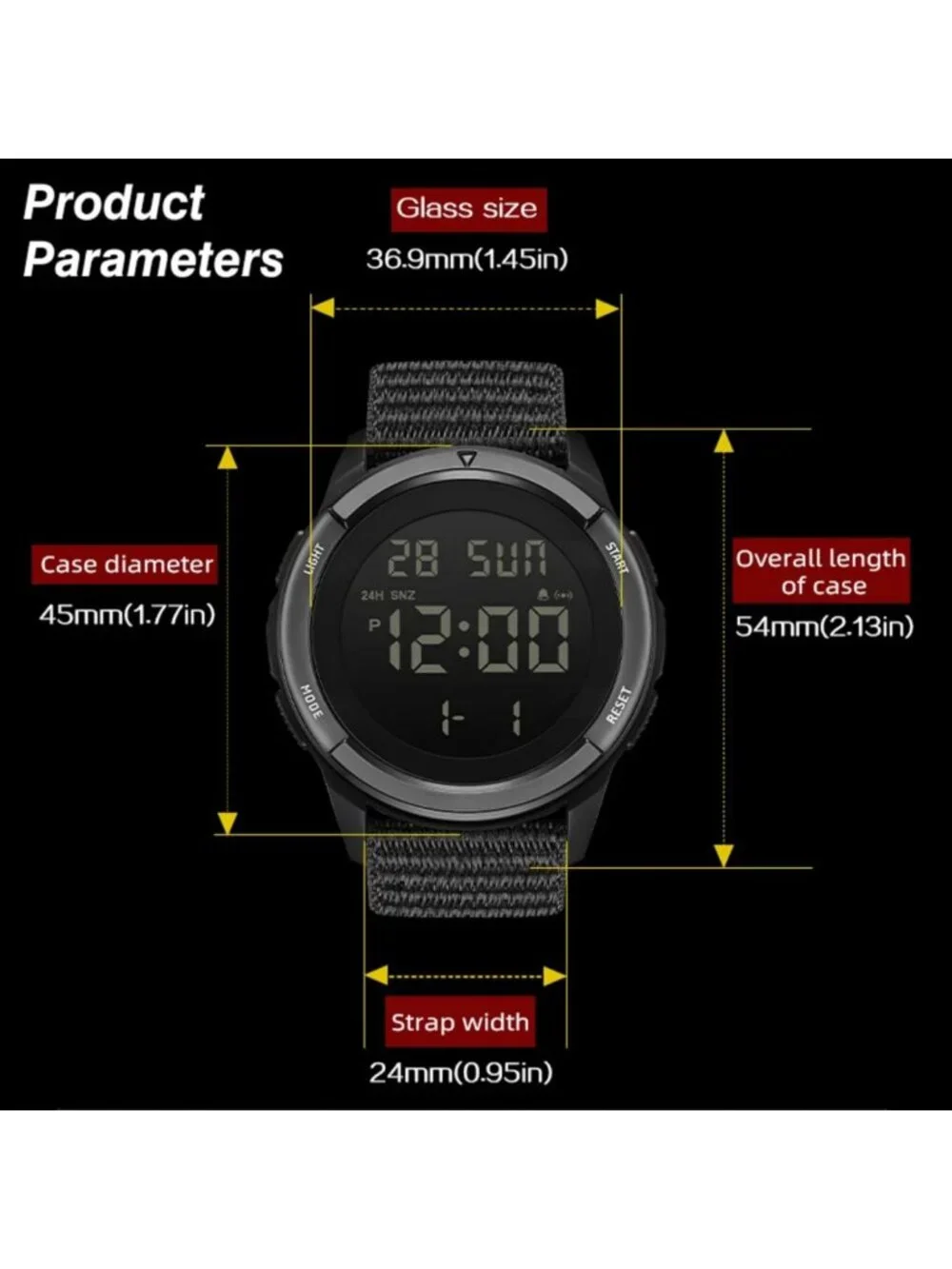Tactical Waterproof Sports Watch for Men & Women | LED Backlight, Stopwatch